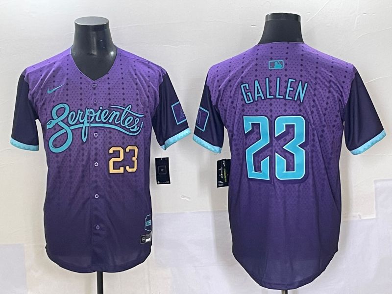 Men 2025 Arizona Diamondback #23 Gallen Purple Joint Name Nike MLB Jersey style 3->arizona diamondback->MLB Jersey